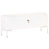 vidaXL Meuble TV Blanc 115x30x46 cm Bois massif de manguier