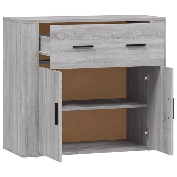 vidaXL Buffet Sonoma gris 80x33x70 cm Bois d'ingénierie