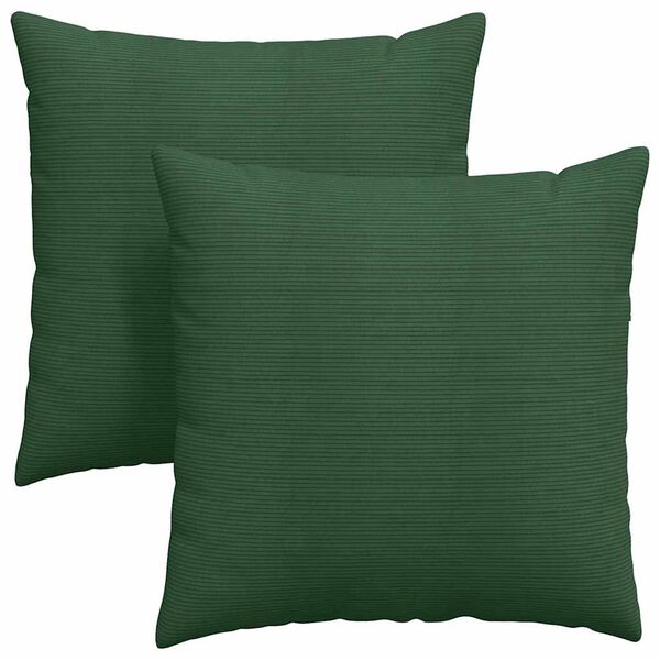 vidaXL Coussins de canapé 2 pcs Vert foncé 80 x 80 cm