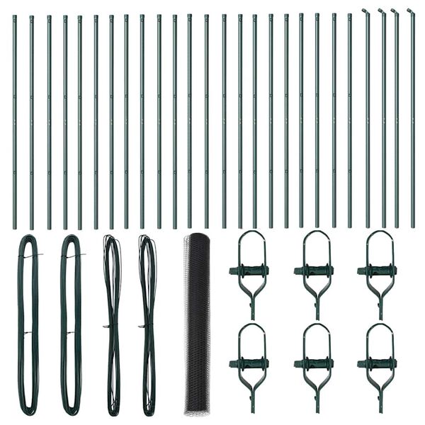 vidaXL Poteau de cl&ocirc;ture. Gris 50 x 1 m (maillage de 25 mm)