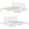 vidaXL Cadre de lit sans matelas blanc 135x190 cm bois de pin massif