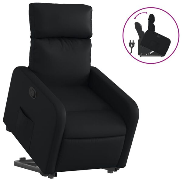 vidaXL Fauteuil inclinable Noir Similicuir