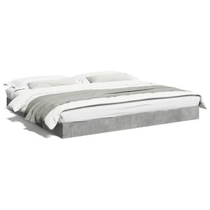 vidaXL Cadre de lit sans matelas gris b&eacute;ton 180x200 cm