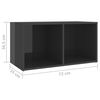 vidaXL Meubles TV 2 pcs Gris brillant 72x35x36,5 cm Bois d'ing&eacute;nierie