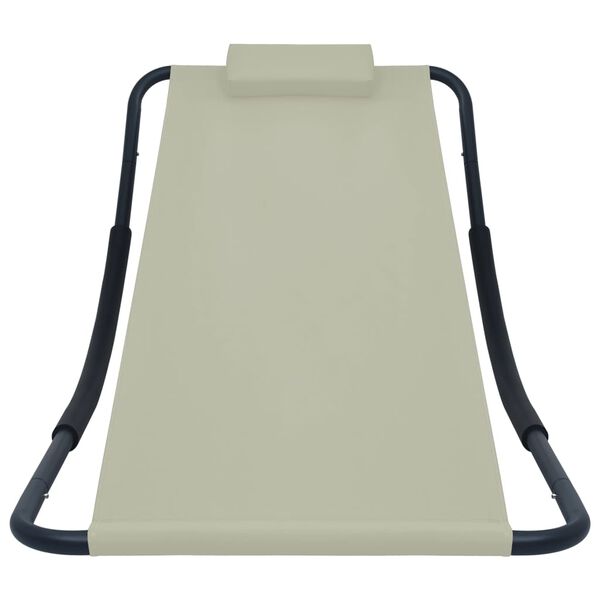 vidaXL Lit de jardin Cr&egrave;me 200x90 cm Acier