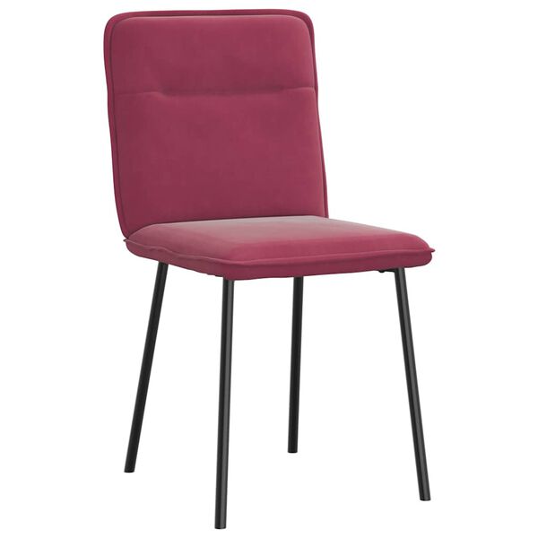 vidaXL Chaises &agrave; manger lot de 4 Rouge bordeaux Velours