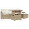 vidaXL Ensemble de canap&eacute; de jardin 6 pcs Beige et cr&egrave;me polyrotin