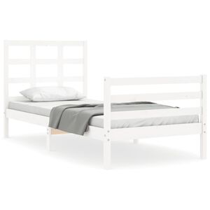 vidaXL Cadre de lit sans matelas blanc 100x200 cm bois massif