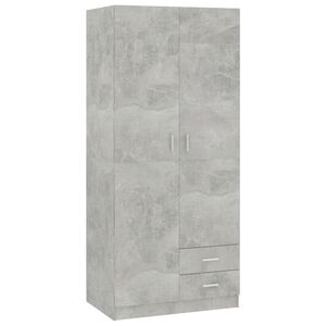 vidaXL Garde-robe Gris b&eacute;ton 80x52x180 cm Agglom&eacute;r&eacute;