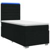 vidaXL Lit boxspring LED avec matelas Noir 90 x 200 cm Tissu