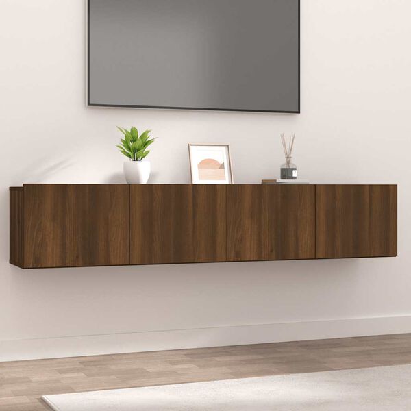 vidaXL Meubles TV 2 pcs ch&ecirc;ne marron 80x30x30 cm bois ing&eacute;nierie