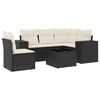 vidaXL Salon de jardin 6 pcs avec coussins noir r&eacute;sine tress&eacute;e