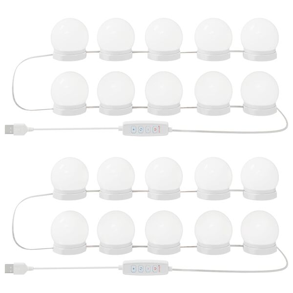 vidaXL Lampes miroir 2 pcs Blanc 4.5 x 4.5 x 4.8 cm Plastique