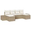 vidaXL Ensemble de canap&eacute; de jardin 4 pc Beige et cr&egrave;me polyrotin