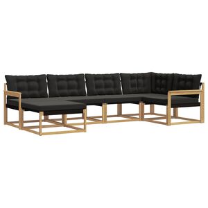 vidaXL Ensemble de canap&eacute;s d'ext&eacute;rieur 6 pc Blanc et noir