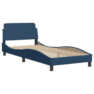 vidaXL Cadre de lit sans matelas bleu 90x190 cm tissu