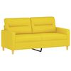 vidaXL Ensemble de canap&eacute;s 2 pcs avec coussins jaune clair tissu