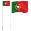 vidaXL Drapeau du Portugal et m&acirc;t 5,5 m Aluminium