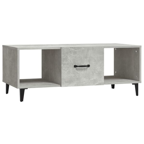 vidaXL Table basse Gris b&eacute;ton 102x50x40 cm Bois d'ing&eacute;nierie