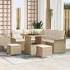 vidaXL Ensemble de canap&eacute; de jardin 8 pcs Beige polyrotin