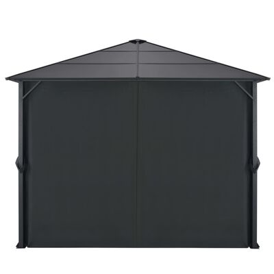 vidaXL Tonnelle avec rideau Aluminium 3x3 m Noir