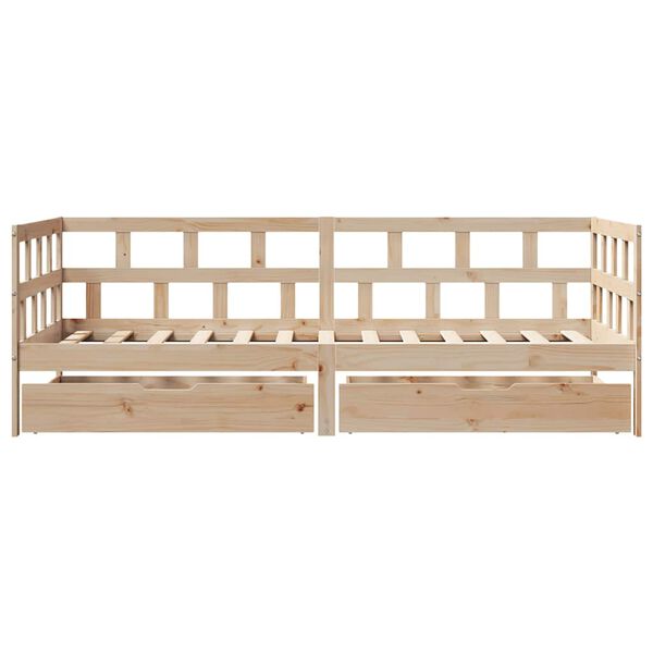 vidaXL Lit de jour avec tiroirs sans matelas 80x200 cm bois massif