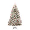 vidaXL Sapin de No&euml;l artificiel Vert et blanc 180 cm PVC et m&eacute;tal