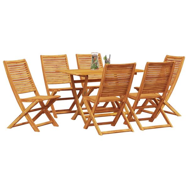 vidaXL Ensemble de salle &agrave; manger pour jardin 7 pcs Marron