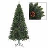 vidaXL Arbre de No&euml;l artificiel pr&eacute;-&eacute;clair&eacute;/boules pommes de pin 180cm