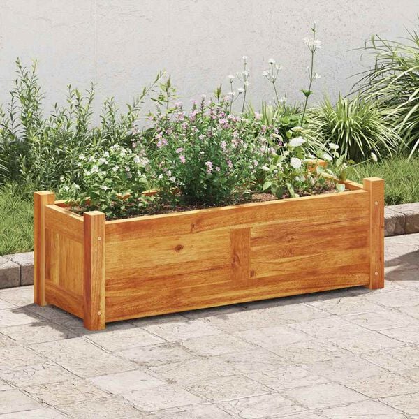 vidaXL Lit sur&eacute;lev&eacute; de jardin Bois d'acacia 76x27,6x25 cm