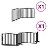 vidaXL Barri&egrave;re pour chien porte pliable 6 panneaux noir bois peuplier