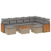 vidaXL Salon de jardin avec coussins 10 pcs beige r&eacute;sine tress&eacute;e