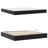 vidaXL Lit avec rangement et matelas avec matelas 2 pcs Noir Cuir