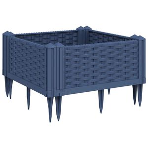 vidaXL Jardini&egrave;re avec piquets bleu gris 42,5x42,5x28,5 cm PP