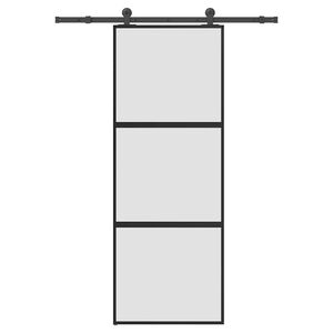 vidaXL Porte coulissante kit de quincaillerie tremp&eacute; verre aluminium