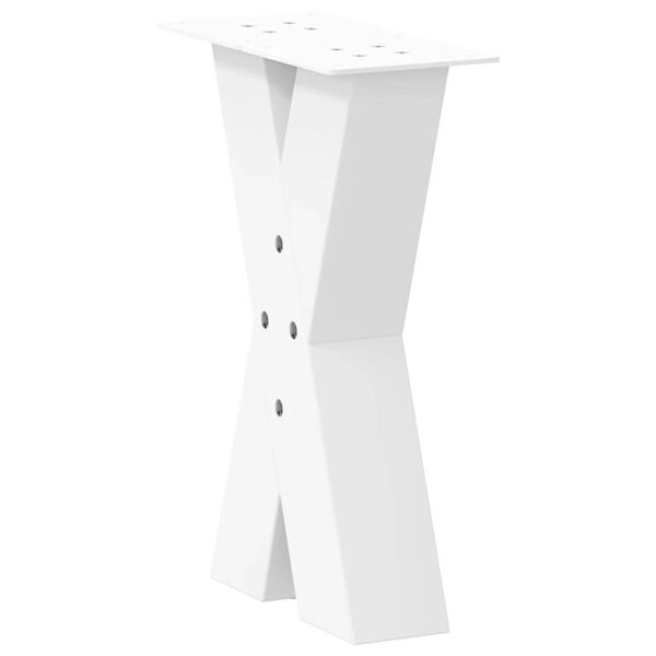 vidaXL Pieds de table basse en forme de X, 2 pièces, blanc, 28 x (42-43) cm, acier