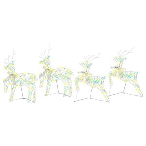 vidaXL Rennes LED 4 pc 80 LED Multicouleur 44 x 18 x 65,5 cm PET