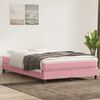vidaXL Sommier &agrave; lattes de lit avec matelas rose 160x210 cm velours