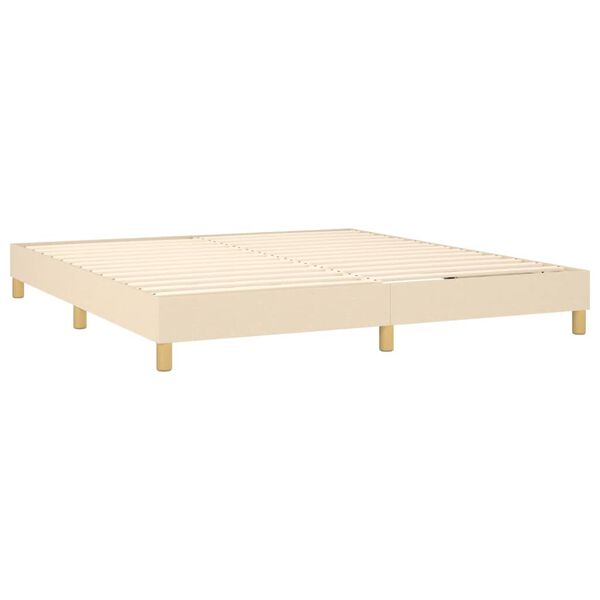 vidaXL Sommier &agrave; lattes de lit avec matelas Cr&egrave;me 160x200 cm Tissu