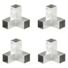 vidaXL Connecteurs de poteau 4 pcs Forme en Y M&eacute;tal galvanis&eacute; 71x71 mm
