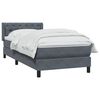 vidaXL Sommier &agrave; lattes de lit et matelas gris fonc&eacute; 80x210 cm velours