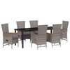 vidaXL Ensemble de salle &agrave; manger pour jardin 7 pc Gris