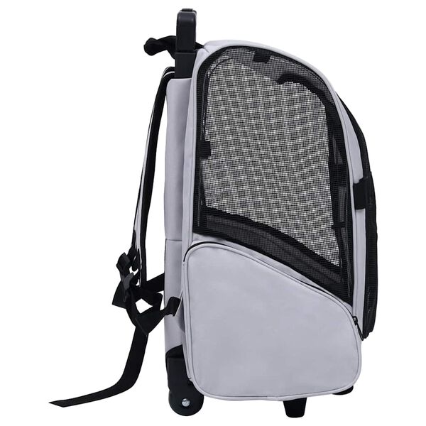 vidaXL Chariot polyvalent pliable pour animaux de compagnie gris