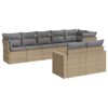 vidaXL Salon de jardin avec coussins 8 pcs beige r&eacute;sine tress&eacute;e