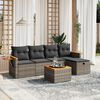 vidaXL Salon de jardin 6 pcs avec coussins gris r&eacute;sine tress&eacute;e