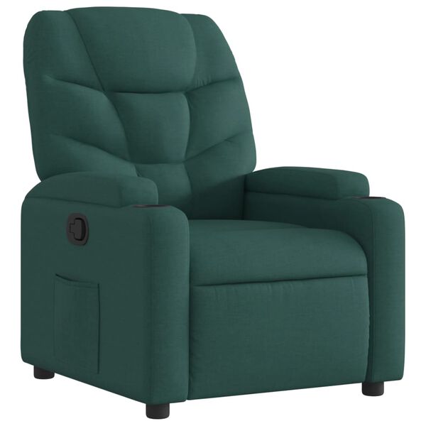 vidaXL Fauteuil inclinable Vert foncé Tissu