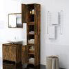 vidaXL Armoire de bain Chêne fumé 30x30x183,5 cm Bois d'ingénierie