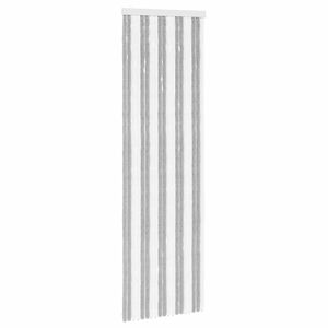 vidaXL Rideau anti-insectes en chenille Gris et blanc 56 x 185 cm