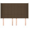 vidaXL Tête de lit avec oreilles Marron foncé 147x16x118/128 cm Tissu