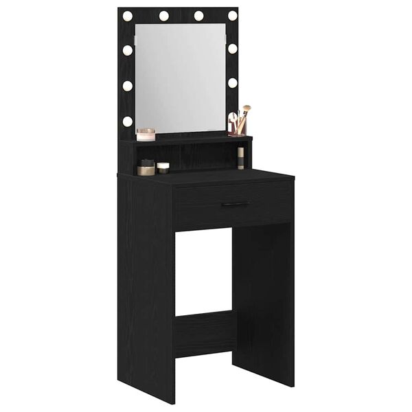 vidaXL Table de Toilette Chêne noir 50 x 41 x 135 cm Bois d'ingénierie